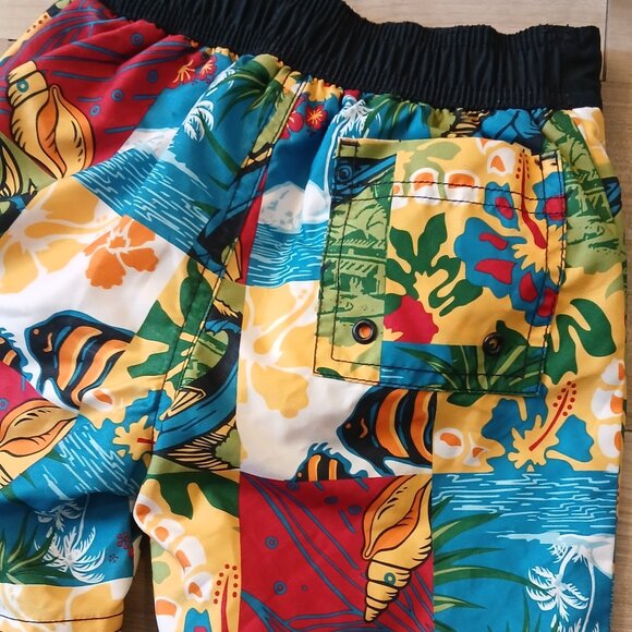 Boys 2T Gymboree Hawaiian Patchwork Tropical Swim Trunks - Picture 3 of 5